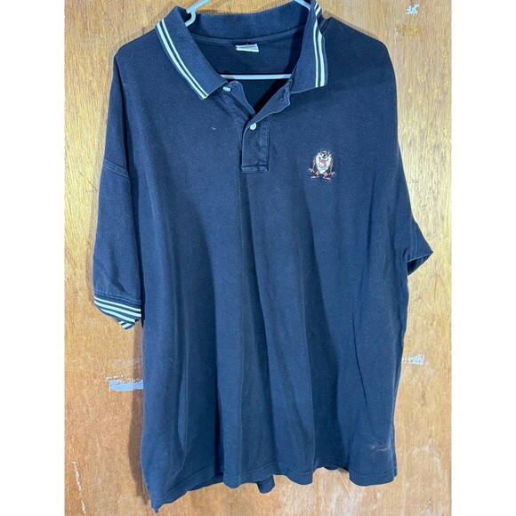 Warner Bros. Other - Vintage‎ Warner Bros Studio Store Men’s Polo Shirt Sz XL Cotton Tasmanian Devil